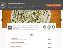Tablet Screenshot of mamarosariaspizza.com